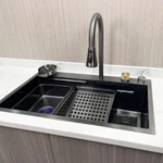 Chậu Rửa Bát 1 Hố Lato INOX SUS304 Cao Cấp Phủ Nano Kèm Vòi Thác Nước Thớt Khay Rửa Xiphong Bảo Hành 10 Năm — ảnh 6