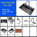 Chậu Rửa Bát 1 Hố Lato INOX SUS304 Cao Cấp Phủ Nano Kèm Vòi Thác Nước Thớt Khay Rửa Xiphong Bảo Hành 10 Năm — ảnh 7
