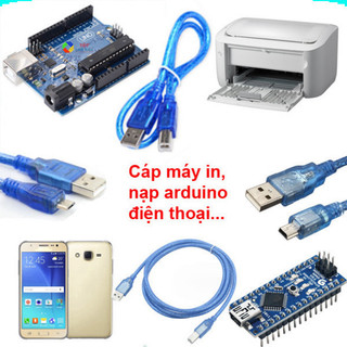 Dây cáp sạc USB A - B , Mini B, Micro B, cáp nạp Arduino , máy in, điện thoại...