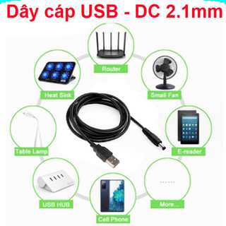 [Ưu đãi] (5 cái) Dây cáp, dây sạc chuyển USB 5V ra DC 5.5*2.1mm