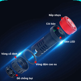 [Ưu đãi] (2 cái) Đèn còi báo AD16 - 22SM lỗ khoét 22mm điện áp 12V, 24V, 220V, 380VAC