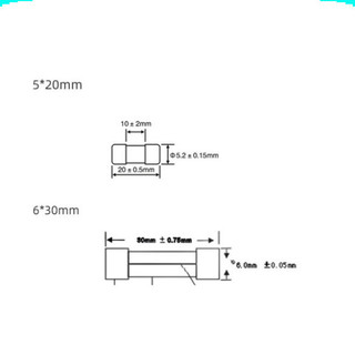 [Ưu đãi] (50 cái) Cầu chì sứ, cầu chì bảo vệ ngắn mạch 5x20mm, 6x30mm
