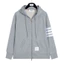 Áo Hoodie Zip có dây rút kết hợp sọc kẻ cánh tay chất nỉ dày dặn - Áo khoác nam nữ phong cách trẻ trung hot trend