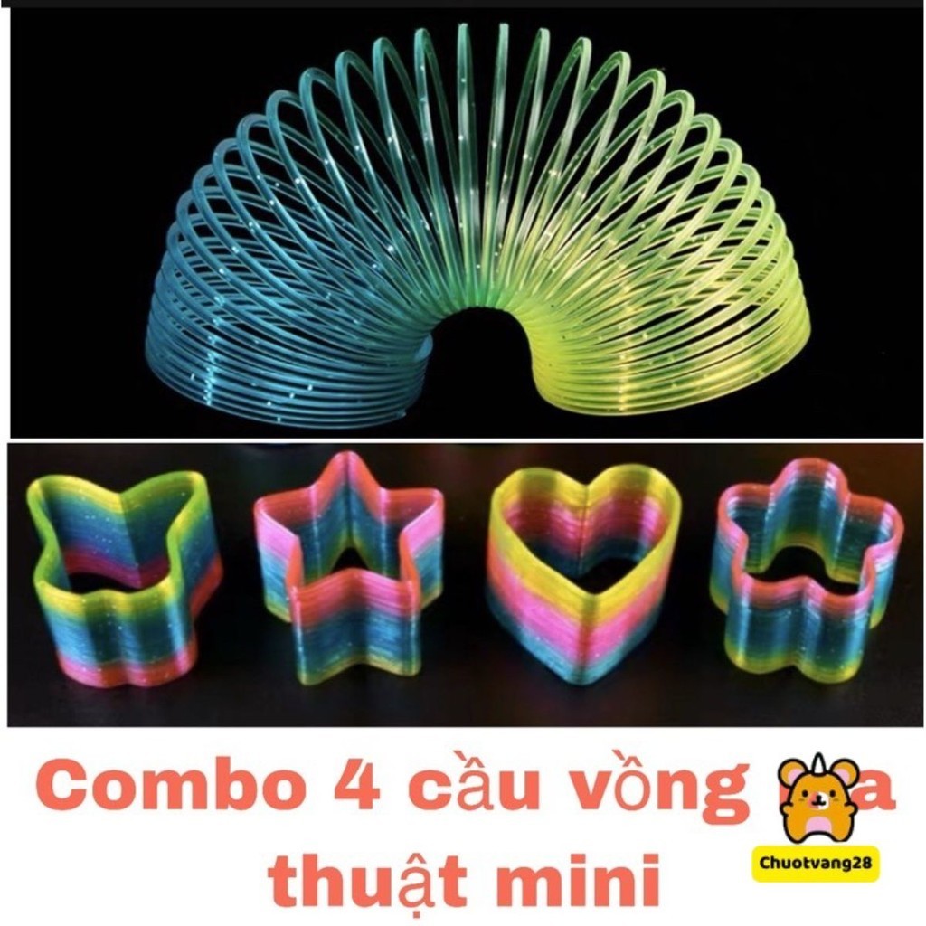 COMBO 4 ĐỒ CHƠI LÒ XO CẦU VỒNG MA THUẬT MINI
