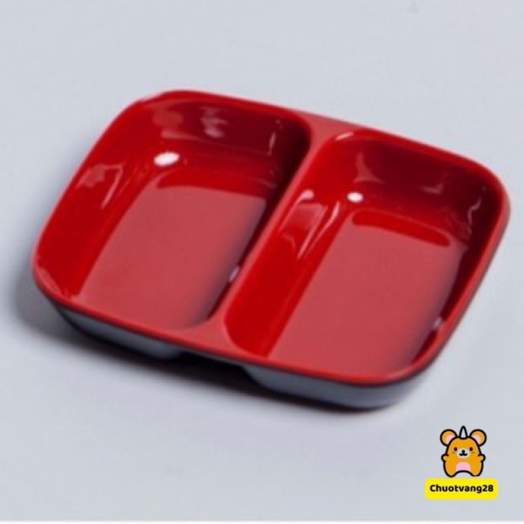 Đĩa đựng gia vị, nước chấm 2 ngăn