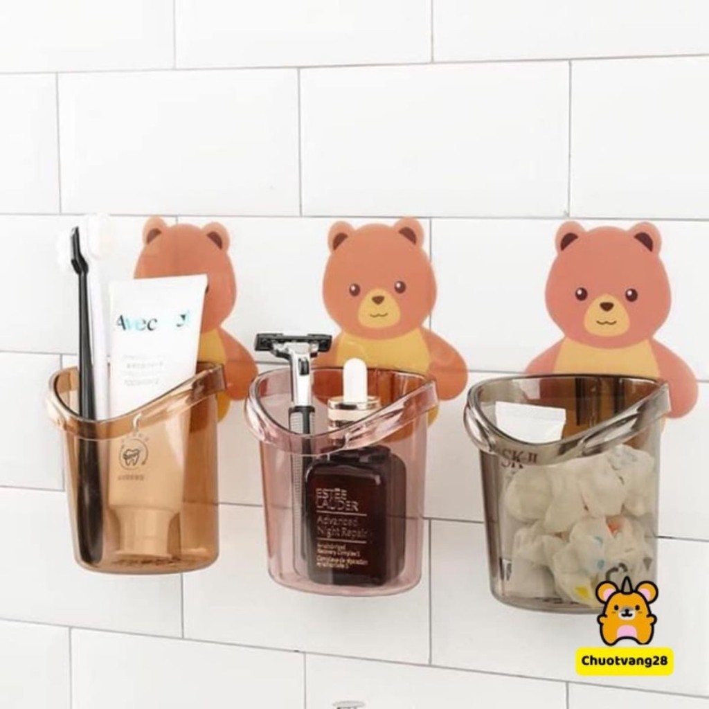 Ống cắm bàn chải hình gấu dễ thương