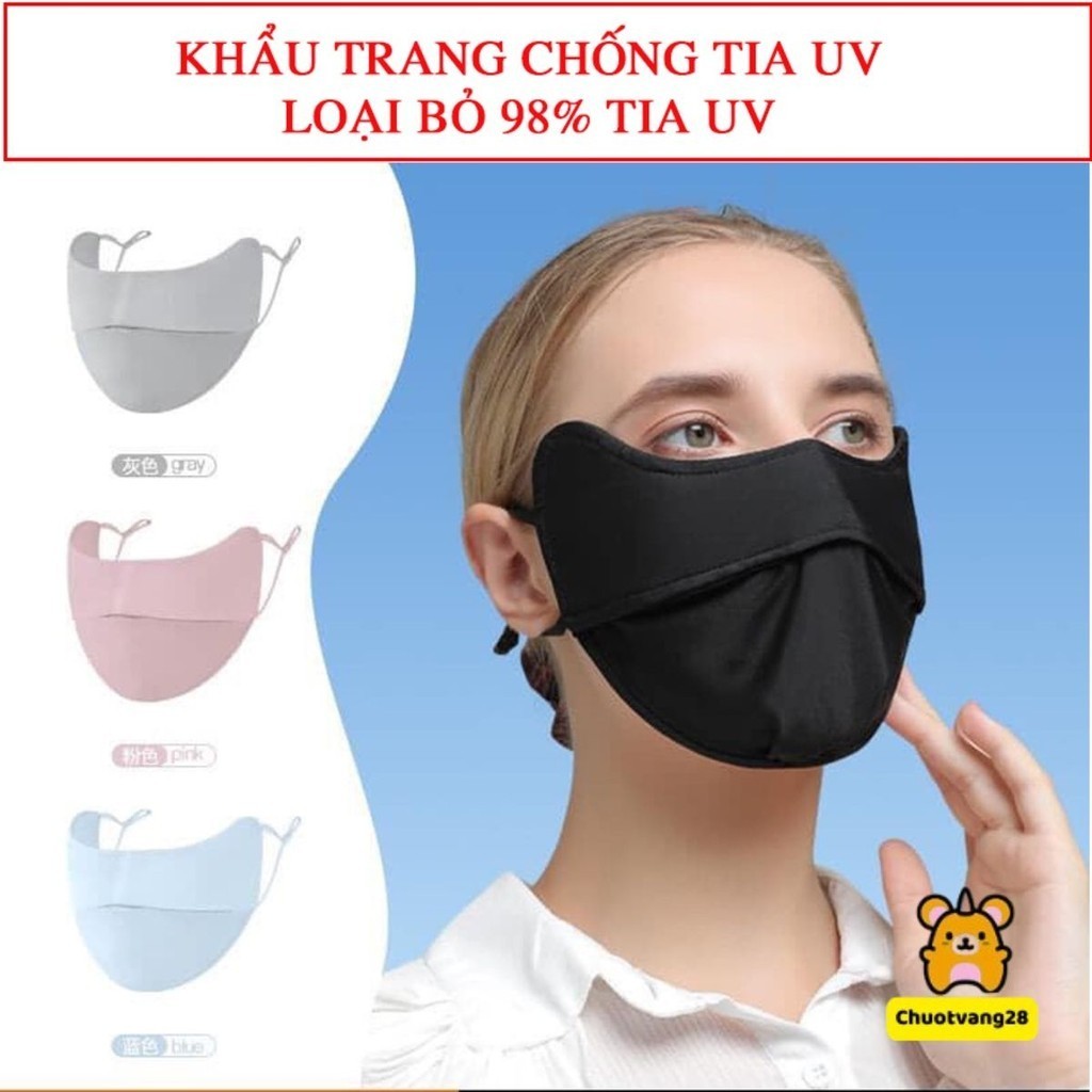 Khẩu trang vải chống tia UV chống nắng UPF 50+ - cho nam và nữ có dây quai điều chỉnh