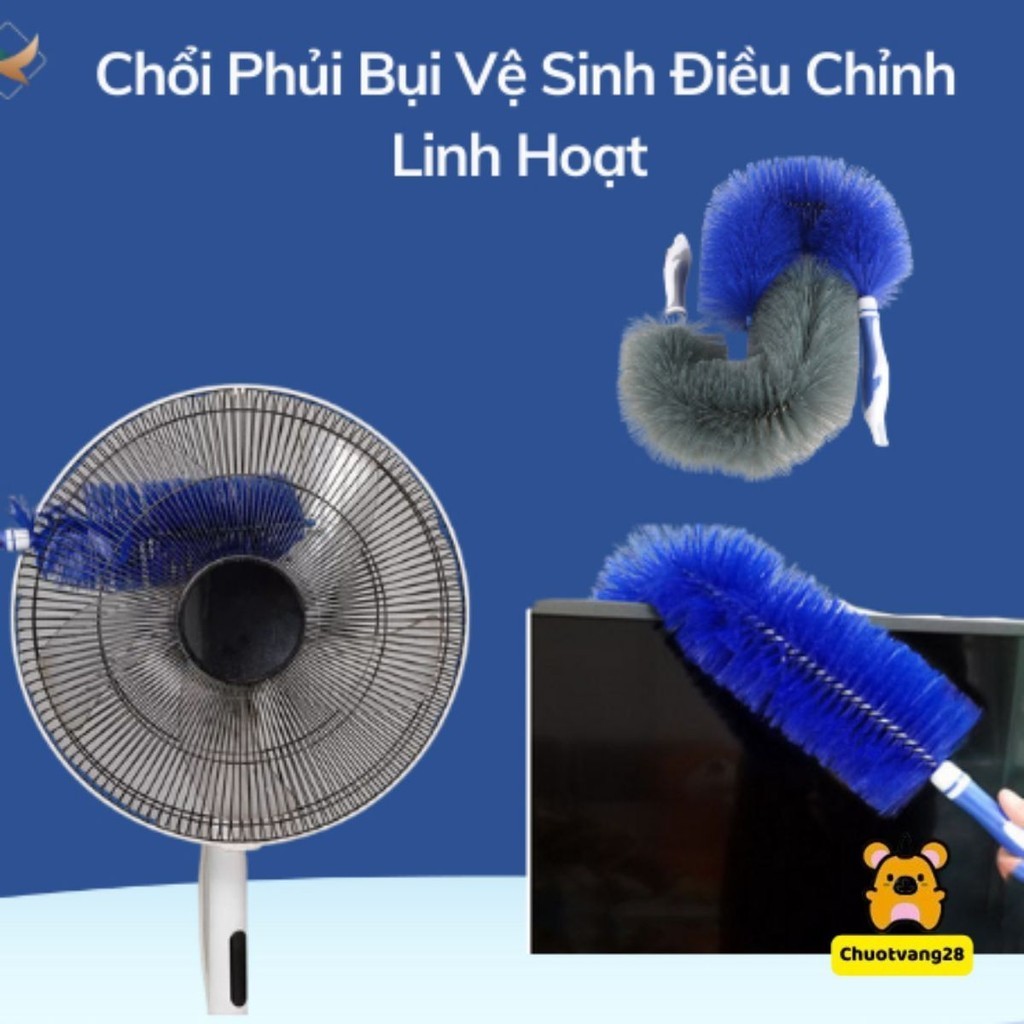 Chổi phủi bụi màn hình, chổi vệ sinh quạt, cọ rửa xe máy xe đạp đa năng