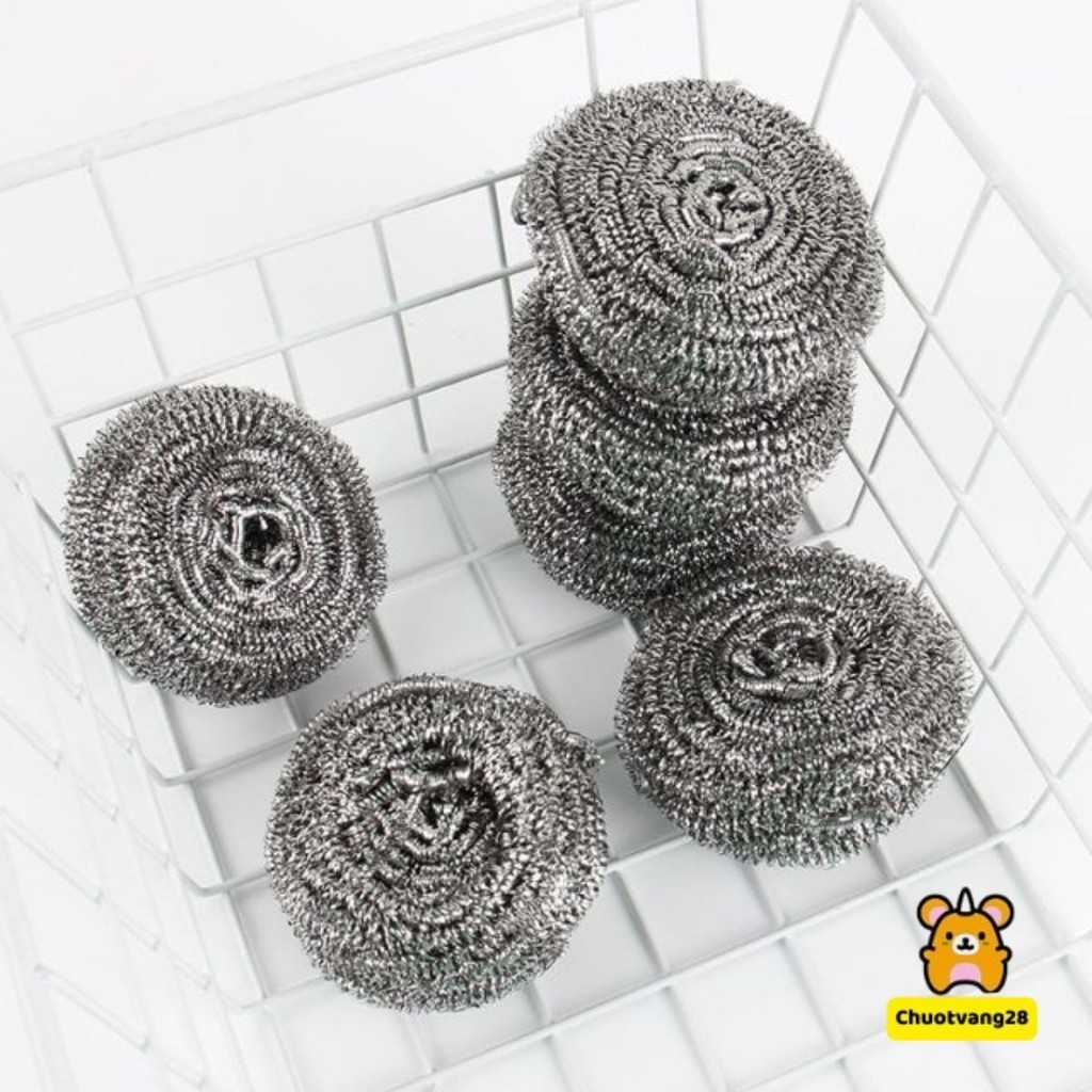Combo 5 miếng Cọ xoong nồi bùi nhùi, chà nồi bằng thép