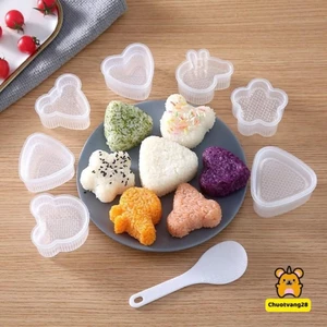 Khuôn làm cơm, khuôn làm sushi origini khuôn ăn dặm cho bé - Sét 6 khuôn cơm silicon ngộ nghĩnh