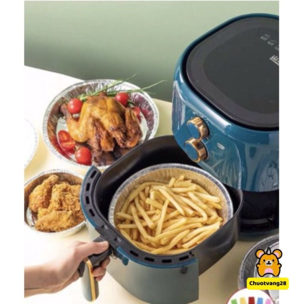 Combo 10 Khay Giấy Bạc Lót Nồi Chiên Không Dầu