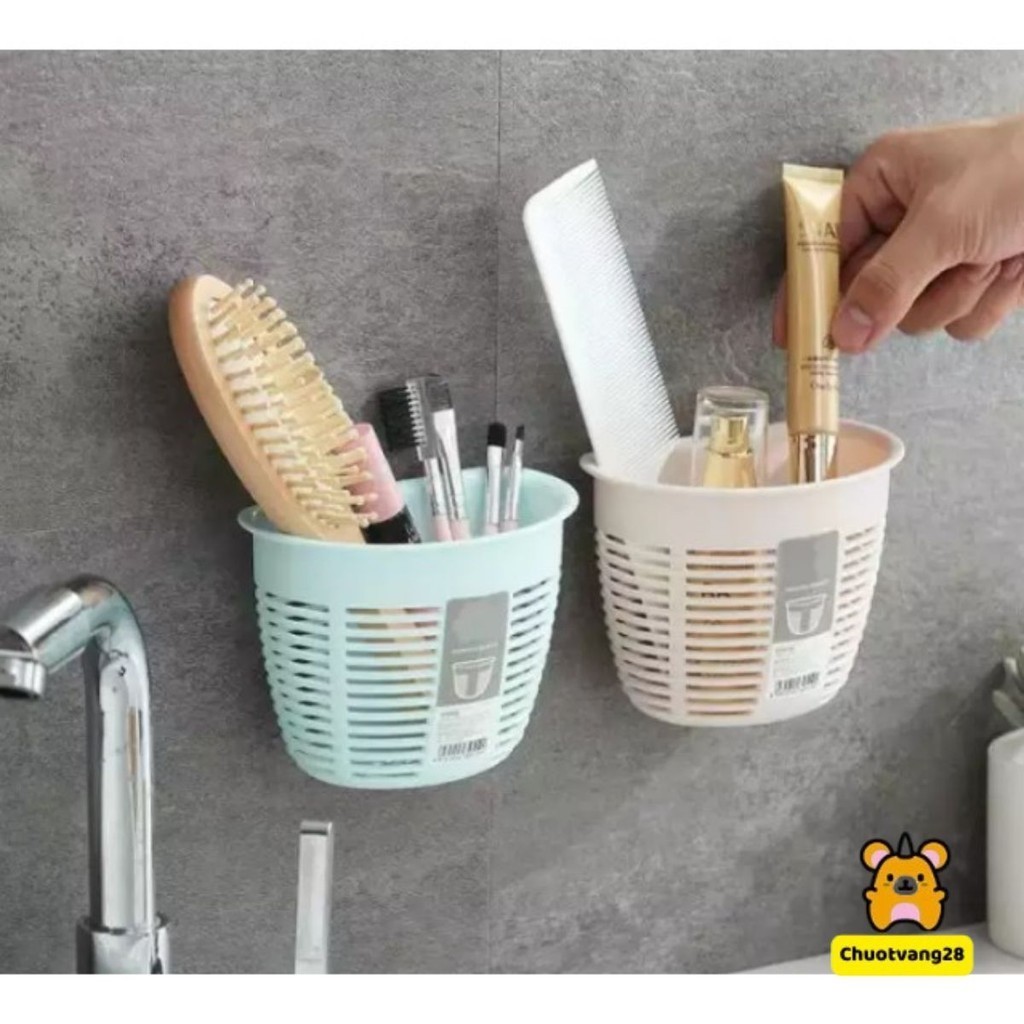 Giỏ nhựa đựng đồ dùng nhà bếp và nhà tắm dán tường