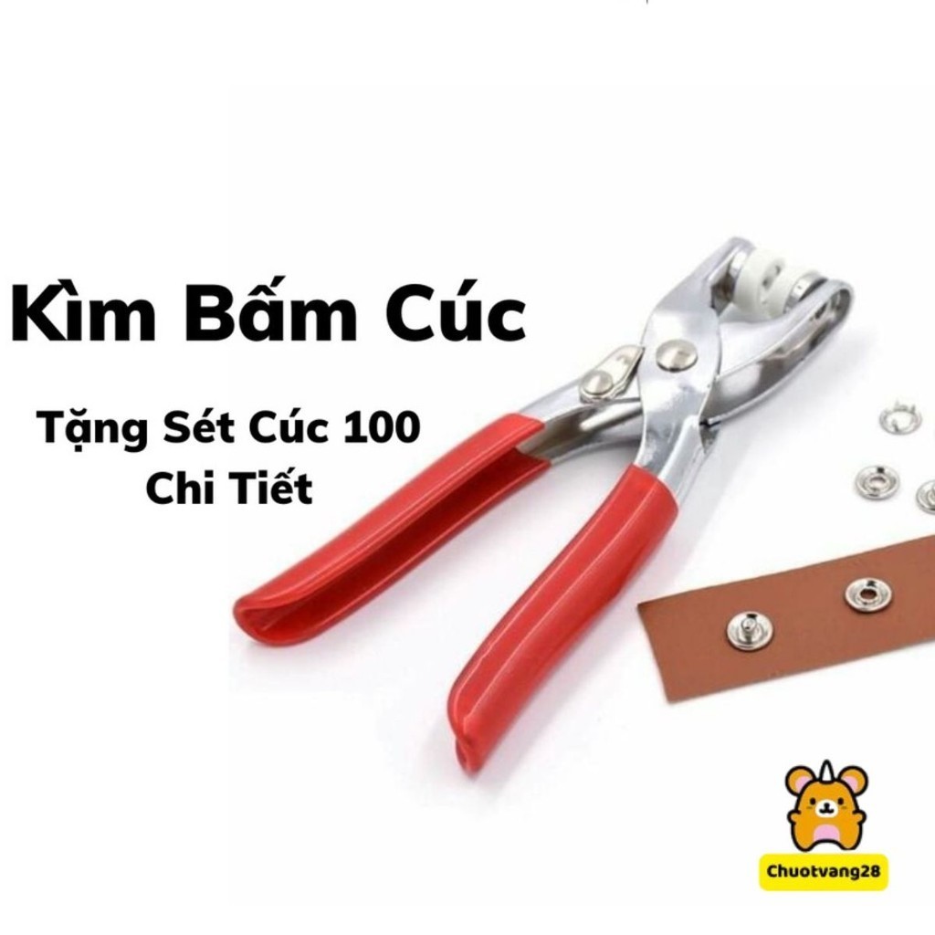 Kìm bấm cúc , bấm khoen , tiện lợi ( tặng 100 chi tiết )
