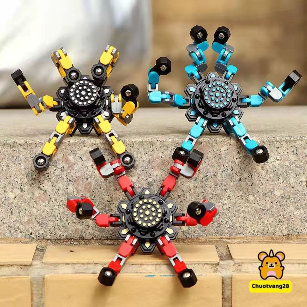 Đồ chơi con quay spinner robot biến hình giải trí nhện 6 chân , giảm stress cho trẻ em và người lớn