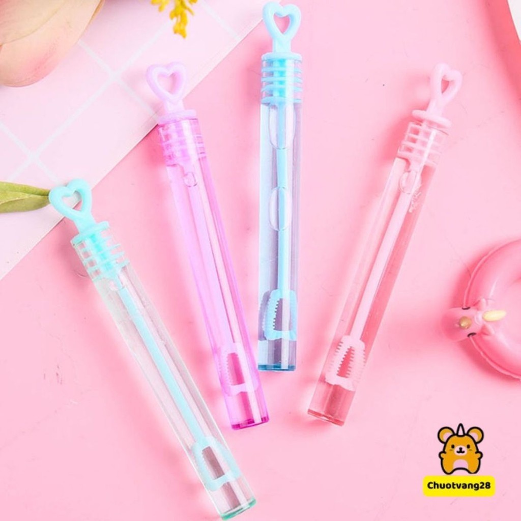 Combo 10 lọ que thổi bong bóng xà phòng mini màu sắc ngộ nghĩnh đáng yêu