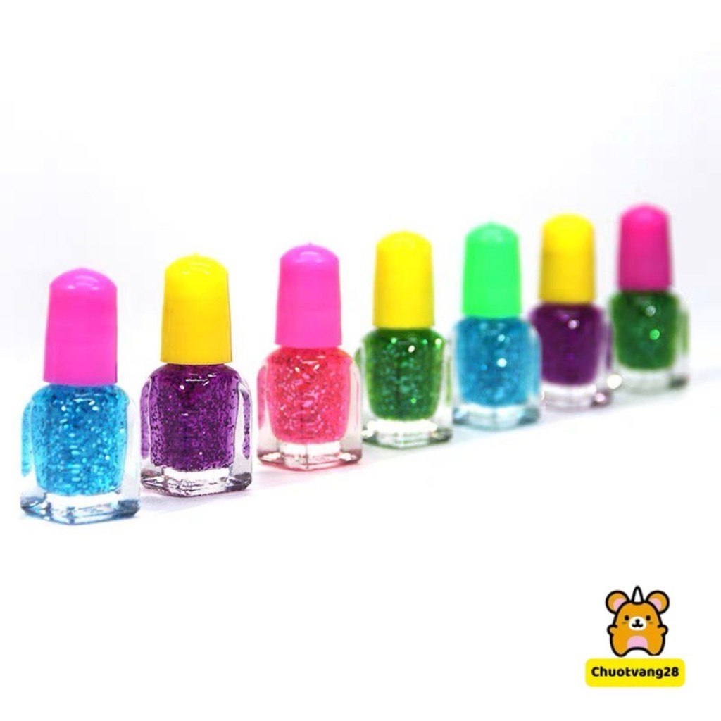 Combo 2 lọ nhũ gel sơn móng tay mini màu sắc an toàn cho bé
