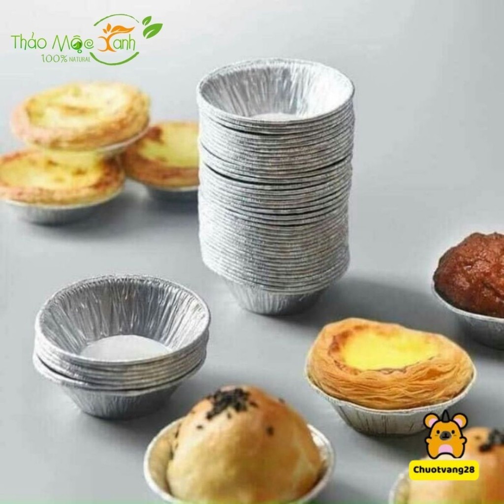 Set 250 Khuôn Giấy Bạc Làm Bánh Tart Bằng Lá Nhôm Nướng Hàu Tiện Dụng