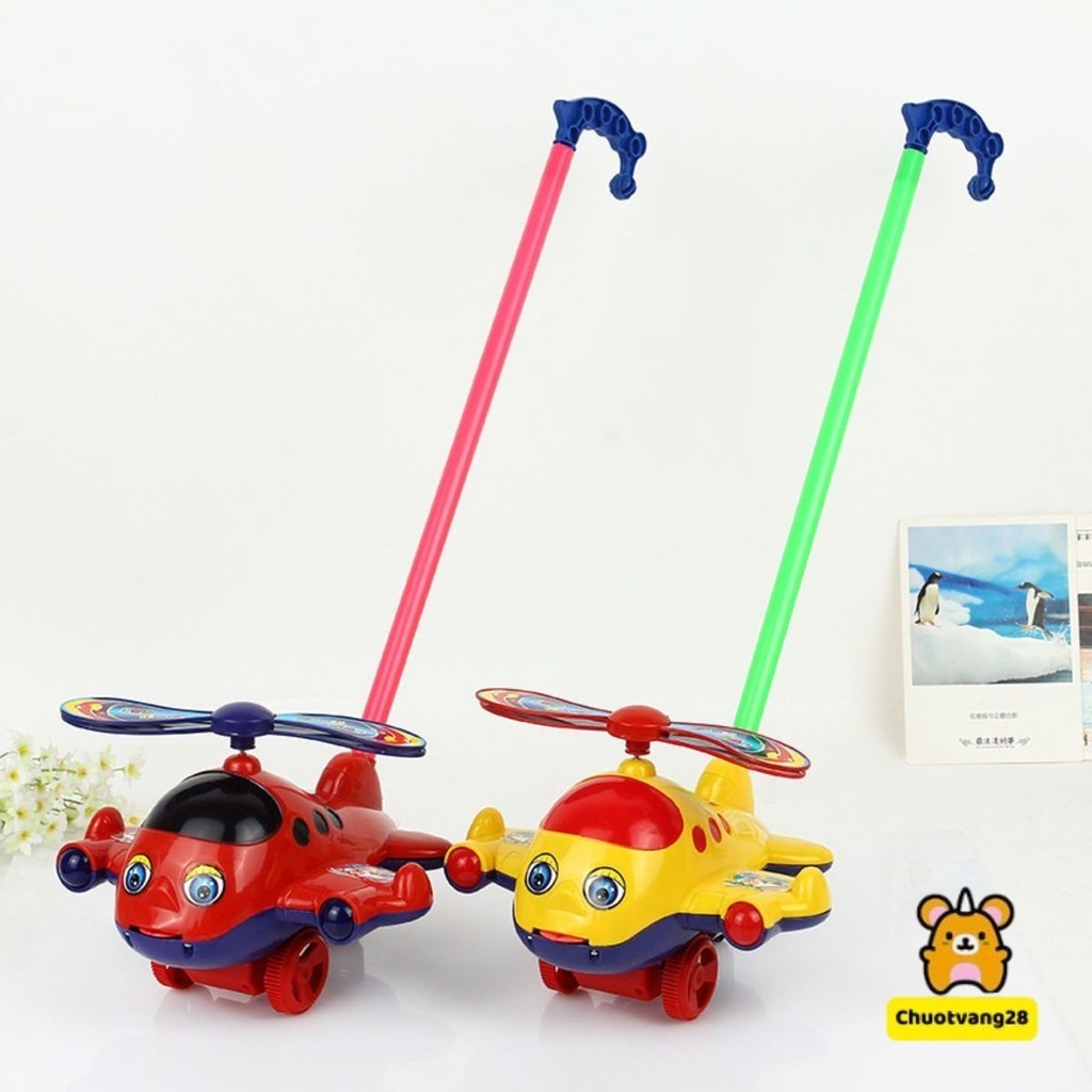 Đồ chơi xe đẩy hình máy bay trực thăng nhiều màu sắc đáng yêu ngộ nghĩnh