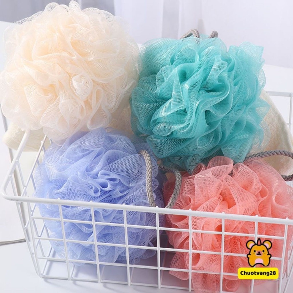 Bông tắm lưới tròn to tạo bọt loại dày đẹp , không rát da