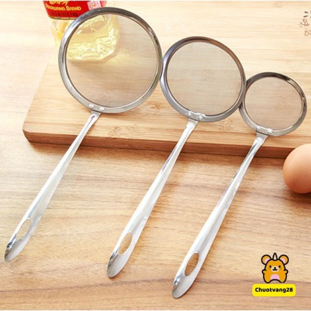 Vợt lọc cặn dầu mỡ dạng lưới inox cán dài