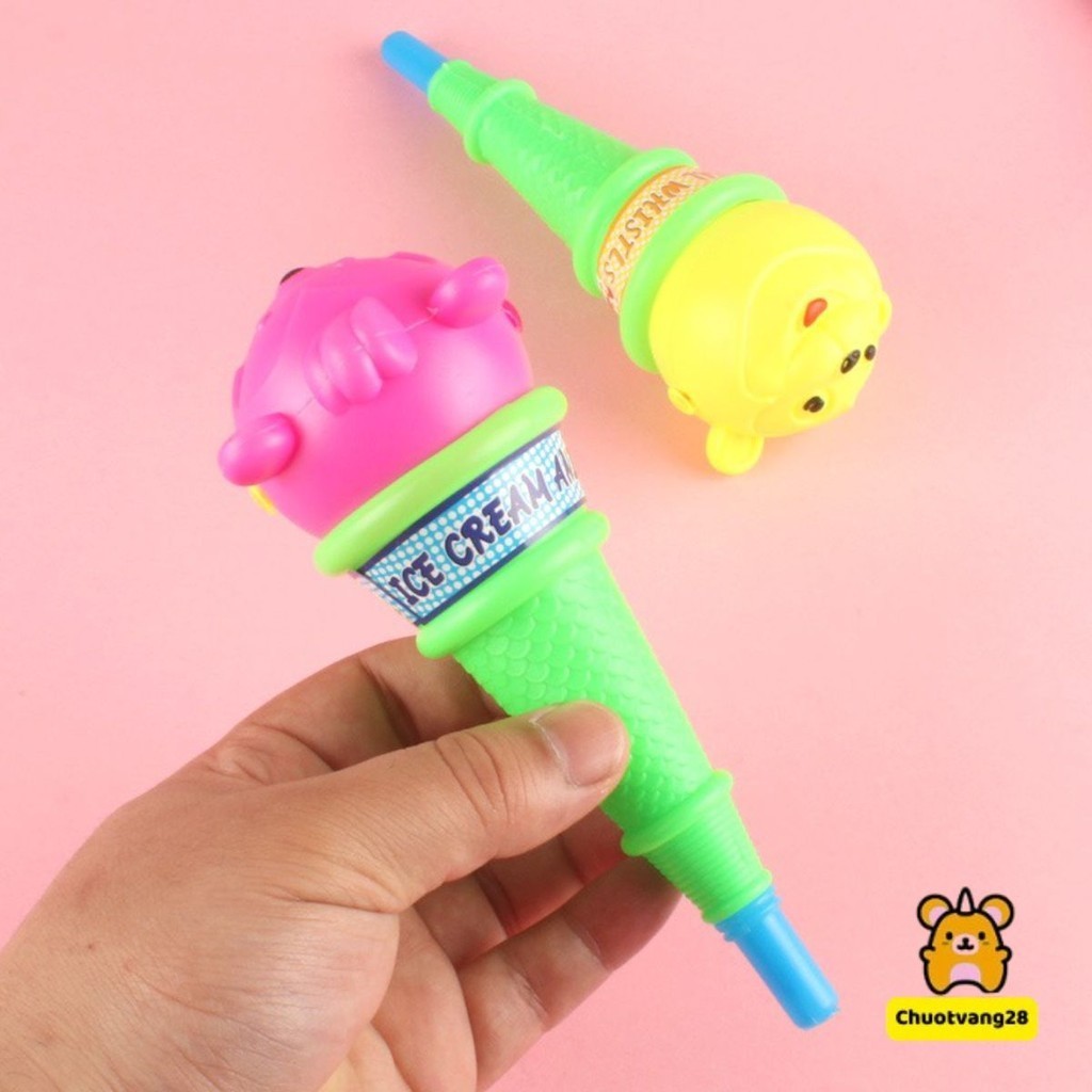 Đồ chơi kèn còi thổi thú hình kem ốc quế vui nhộn cho bé