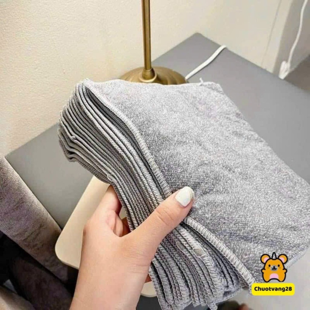 Khăn lau vuông màu xám, khăn lau đa năng nhà bếp không để lại bụi vải siêu thấm
