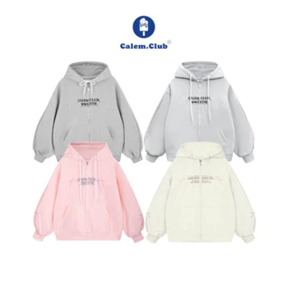 [Calem Club] Áo khoác Hoodie zip nỉ thêu Nơ 2 CÁNH TAY SWEETIE CỰC DỄ THƯƠNG nón to có túi trong form rộng unisex