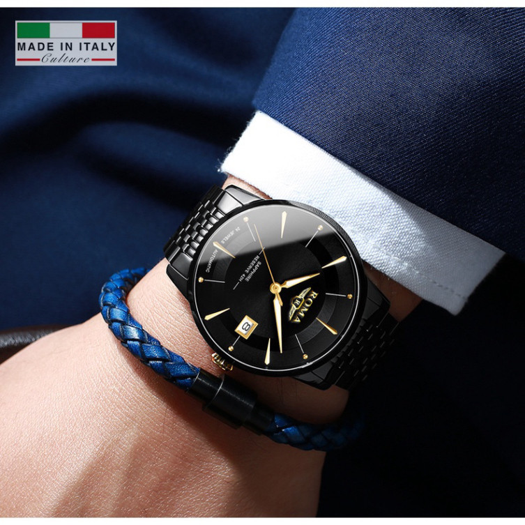 Đồng hồ Nam ROMA ITALIA P8848 Sang trọng, Khoa Thép, Chống Nước Rất Tốt, Dây Demi Đẳng Cấp