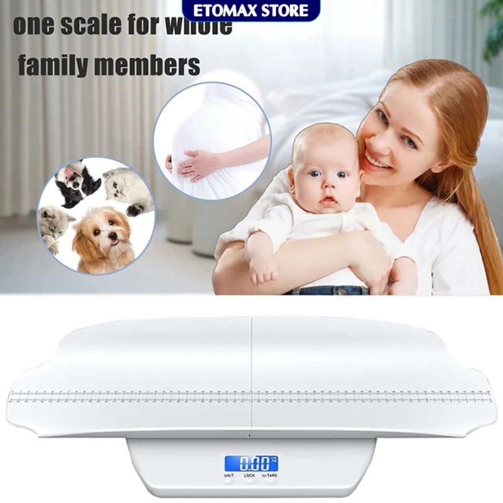 Cân Điện Tử Cho Bé Sơ Sinh Kết Hợp Đo Chiều Cao BABY SCALE Tải Trọng 100Kg