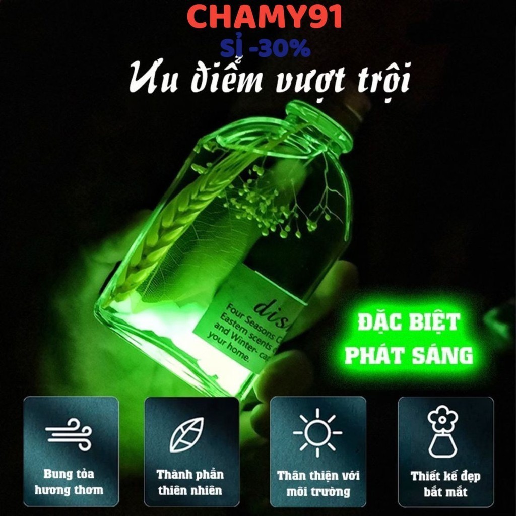 Tinh Dầu Thơm Phòng Thiên Nhiên Nguyên Chất Phát Sáng Ban Đêm Giúp Thơm Phòng Ngủ Khử Mùi Không Khí 100ml- 3389
