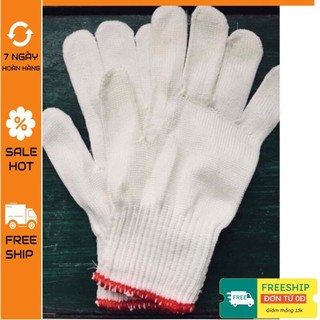 COMBO 100 ĐÔI Găng Tay Lao Động Sợi Len Trắng Phủ Cao Su Chống Trơn - Bao Tất Tay Bảo Hộ Chống Trượt Thả Diều Kéo Co