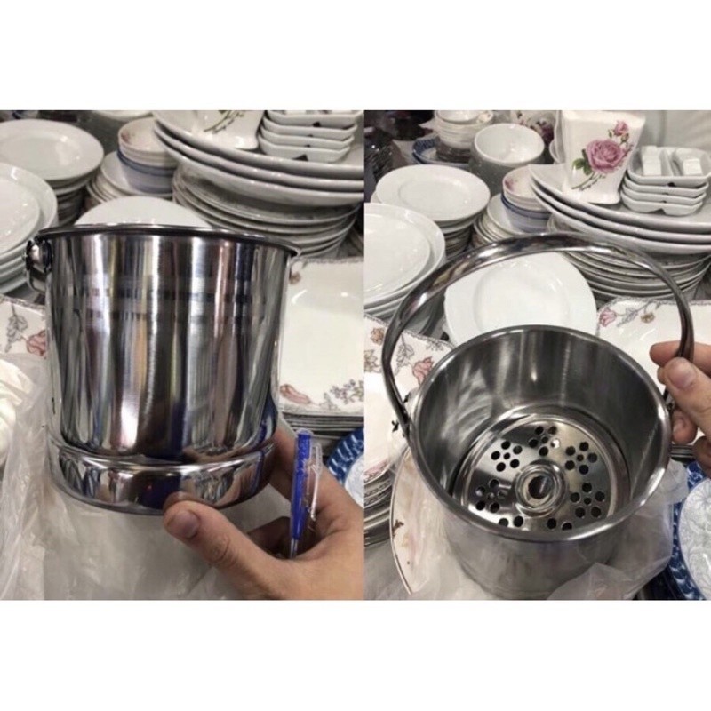 Xô đựng đá 1 lít inox hàng dày dặn ( không bao gồm kẹp gắp)