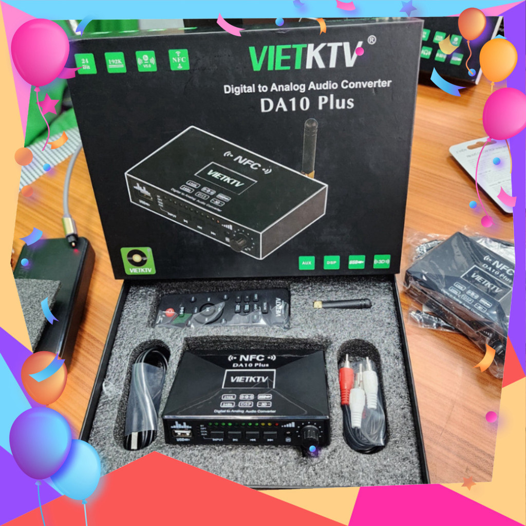 Giai mã âm thanh VietKTV DA10 Plus Có NFC 1 chạm để kết nối