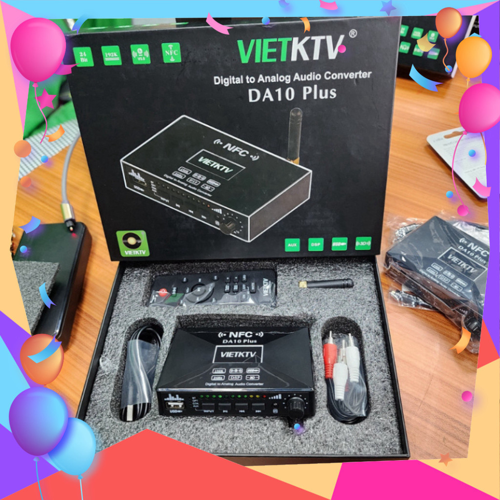 Giai mã âm thanh VietKTV DA10 Plus Có NFC 1 chạm để kết nối