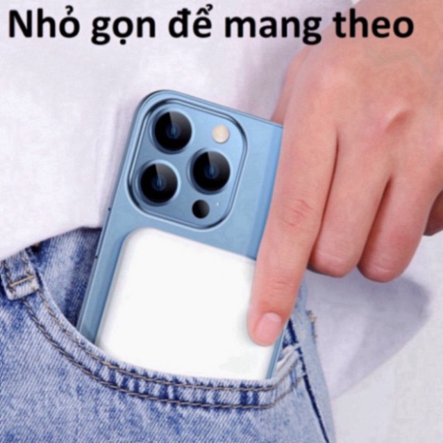 Pin Sạc Dự Phòng Không Dây 5000mAh ​Mini Có Nam Châm Tự Động Lấy Nét  Cho iPhone/android new HOT