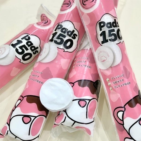 Bông Tẩy Trang 150 Miếng Gấu Dâu, Bông Tẩy Trang Hatsu 100% Bông Tự Nhiên, Không Rát Da | Shopee Việt Nam