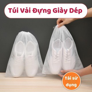 TÚI VẢI LƯỚI ĐỰNG GIÀY DÉP – SET 10 TÚI 32X38CM – DÂY RÚT CHỐNG BỤI THOÁNG KHÍ TIỆN LỢI
