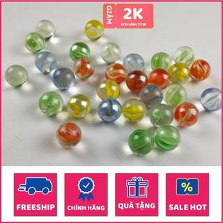 Set 200, 100 Viên Bi Thủy Tinh Trong Suốt Loại 16mm giá rẻ nhiều màu - Bi Ve bắn tuổi thơ cho bé bởi OKAMAS