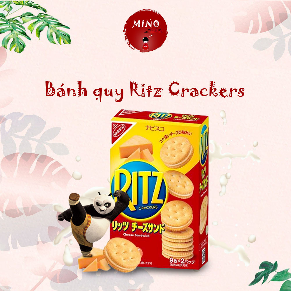 Bánh quy Ritz Crackers nhân kem phô mai 160g Nhật Bản (9 cái x 2 gói ...