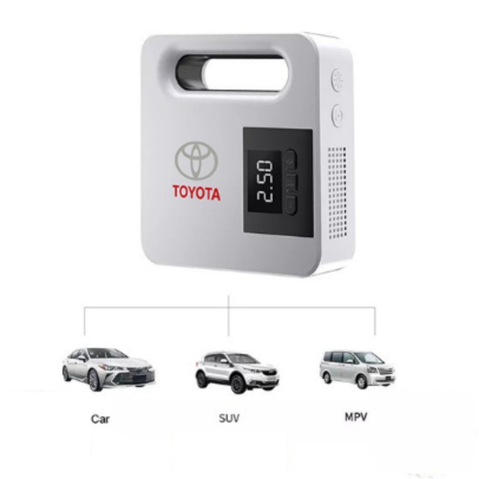 Máy Bơm Lốp Xe Ô Tô Điện Tử TOYOTA Thông Minh Tự Ngắt XeAuto Cao Cấp màn LCD - Lỗi 1 đổi 1 -  Bảo Hành 14 Tháng Đổi Mới