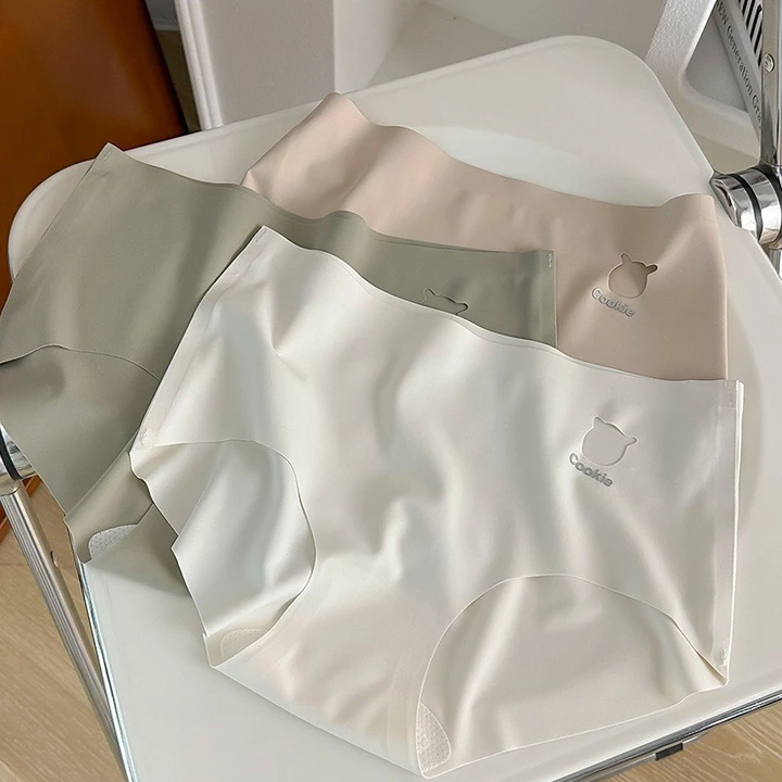 SET 4 Quần Lót Nữ Đúc Su Gấu Cao Cấp - Quần Lót Nữ Đúc Su Lạnh Không Đường May Mã SET GAU COOKIE