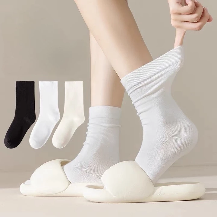 Tất Cao Cổ Nữ 3 màu - Tất Cổ Cao Phong Cách Vintage Hàn Quốc Tất Nữ Đẹp cotton được chọn màu