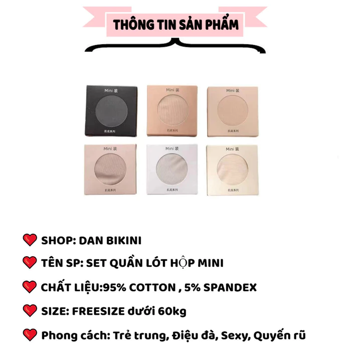 SET 6 QUẦN LÓT SU THẠCH MINI - Quần Lót Nữ Su Thạch Băng Lụa Kháng Khuẩn Siêu Tàng Hình MÃ MINI6