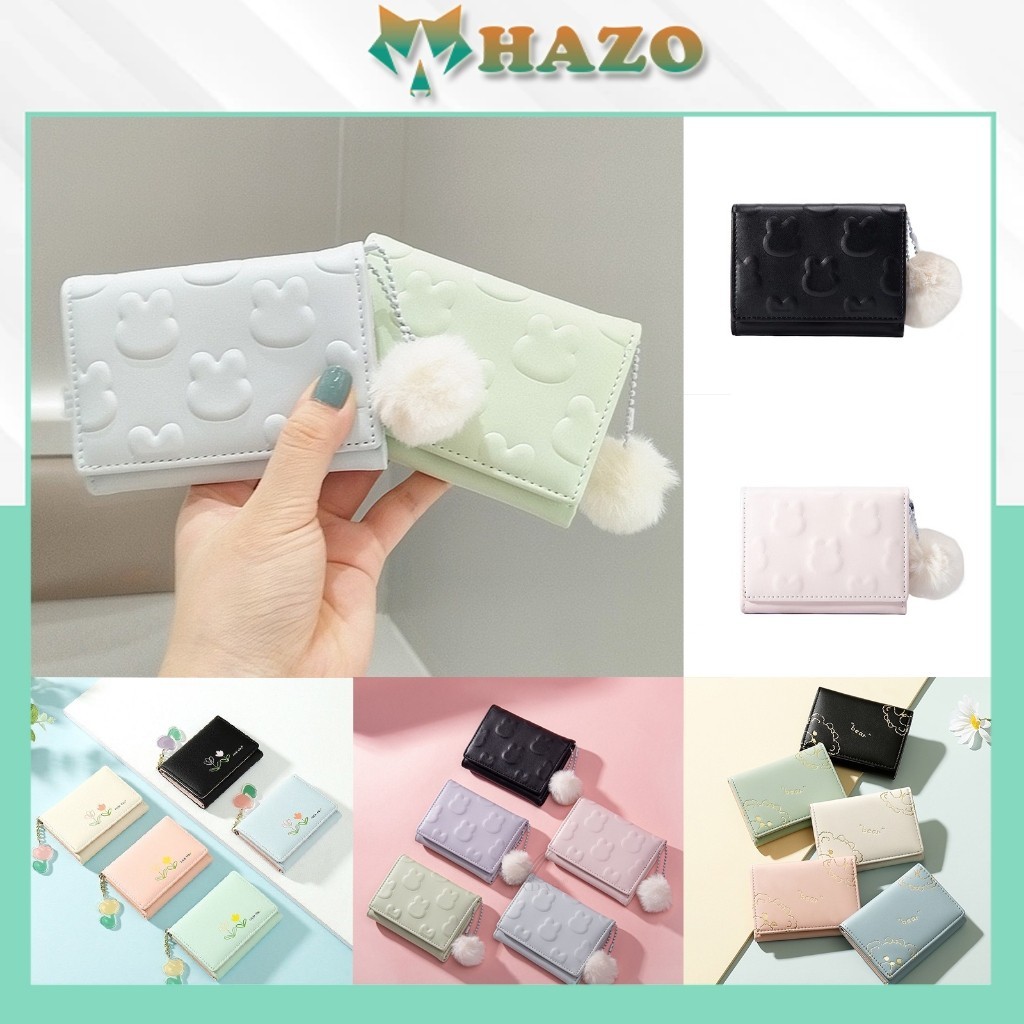 Ví Ngắn Nữ Cầm Tay Cao Cấp Gấp Gọn Bông Hoa Nice Day V585 Kiểu Dáng Sang Trọng – Hazo