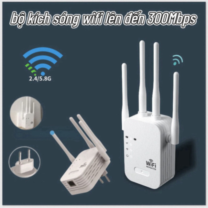 Bộ Kích Sóng Wifi 4 Râu Tốc Độ Cao 300Mbps - Bộ Kích Sóng Wifi Xuyên Tường Cải Thiện Tốc Độ Mạng HOT HOT