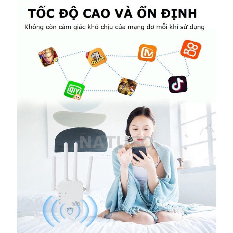 Kích sóng wifi 4 râu sóng mạnh tốc độ 300mbps hút wifi phát xuyên tường kết nối xa - KS1 HOT