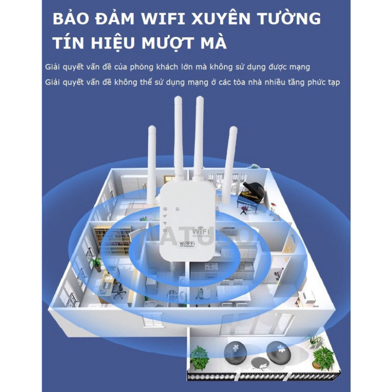 Kích sóng wifi 4 râu sóng mạnh tốc độ 300mbps hút wifi phát xuyên tường kết nối xa - KS1 HOT