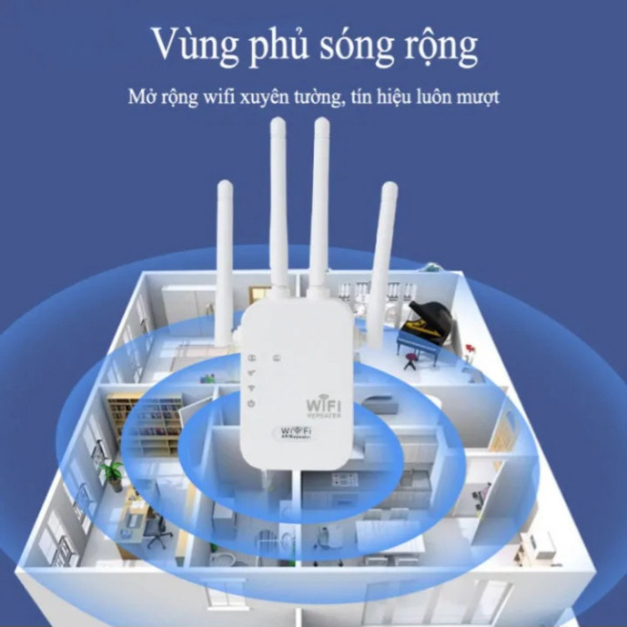 Kích sóng Wifi 4 râu tốc độ cao 300Mbs. Mở rộng vùng phủ sóng, cải thiện tốc độ mạng Wifi HOT