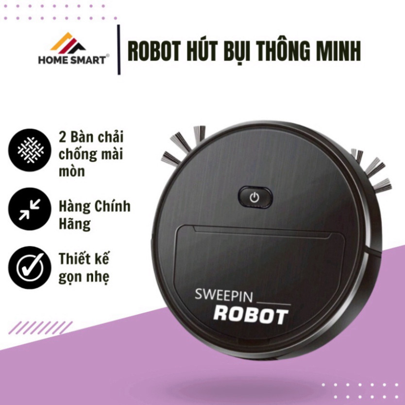 Robot Hút Bụi Lau Nhà Thông Minh SWEEPIN, Máy Hút Bụi Thông Minh Tự Động Cho Gia Đình Hot Hot HOT