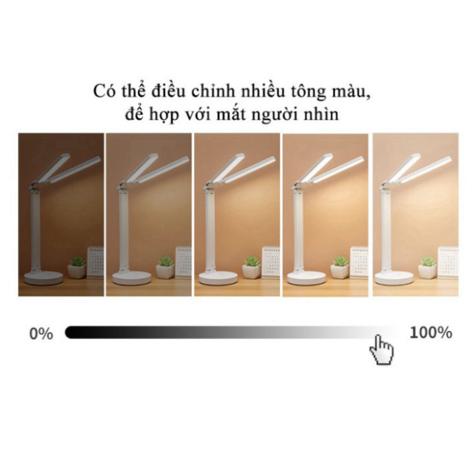 Đèn LED Để Bàn Học Bàn Làm Việc Thiết Kế Sáng Tạo Với 2 Thanh Led Rời, Cảm Ứng Tích Điện Pin, Chống Cận Thị HOT HOT HOT